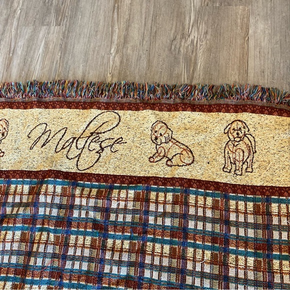 Adorable Maltese Throw Blanket Tapestry with Fringe Puppy Portrait Dog Gift - Picture 6 of 7